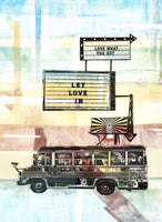 The Love Bus – (Let Love In) – Postcard