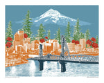 Portland, Oregon – Art Print & Canvas Wrap – Watching Over The Rose City with Hawthorne Bridge