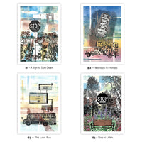 The Love Bus – (Let Love In) – Postcard – Set of 4 of Same Design – Or Choose Custom Mixed Set