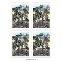 Take In Mountain Air – (Can't Stop this Feeling) – Mt. Hood National Park – Postcard – Set of 4 of Same Design – Or Choose Custom Mixed Set