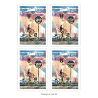 Directions to Love – (Stop for Love) – Postcard – Set of 4 of Same Design – Or Choose Custom Mixed Set