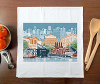 Baltimore, Maryland - Cityscape Illustration Towel