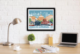 Baltimore Art Print and Canvas Wrap – Cityscape Skyline - Historic City - Blue Skies - Maryland