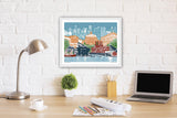 Baltimore Art Print and Canvas Wrap – Cityscape Skyline - Historic City - Blue Skies - Maryland