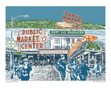 Pike Place Market – Archival Art Print – Seattle, Washington – Blue Skies