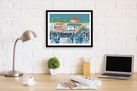 Pike Place Market – Archival Art Print – Seattle, Washington – Blue Skies