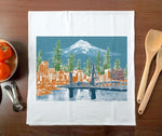 Portland, Oregon Cityscape Towel – Watching Over Portland – Tea Towel