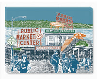 Pike Place Market – Archival Art Print – Seattle, Washington – Blue Skies