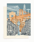 ON SALE!!! -- Layers of Brooklyn Notecard - New York - folded Greeting Card - Single Card or Set of 6