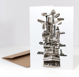 On Sale!! -- Portland Notecard -- Marquee Totem  --  5x7 folded Greeting Card -- Single or Set of 6
