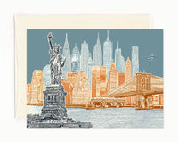 ON SALE!! -- New York City Skyline Notecard - full color - New York - folded Greeting Card