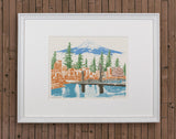 Portland Art Print --- Watching Over Portland -- 8.5x11, 11x14, and 16x20 Poster