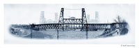 Portland Archival Pigment Print -- Traveling the Steel Bridge  -- Photomontage -- Limited Edition Fine Art Print -- Photo Collage