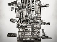 Portland Archival Pigment Print -- Portland Marquee Totem -- Photomontage -- Limited Edition Fine Art Print -- Photo Collage