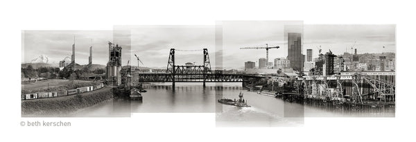 Portland Archival Pigment Print - A Bridge with a View -- Photomontage -- Limited Edition Fine Art Print -- Photo Collage