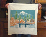 Portland, Oregon Cityscape Towel – Watching Over Portland – Tea Towel