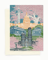 Washington D.C. Notecard - full color - District Columbia - Single or Set of 8 - folded Greeting Card