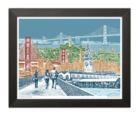 San Francisco Art Print & Canvas Wrap – View of Bay Area – Blue Skies
