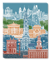 Philadelphia Art Print – Philly Cityscape & Skyline - Historic City - Blue Skies