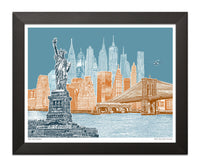 NYC Art Print & Canvas Wrap – New York City Skyline – Blue Skies