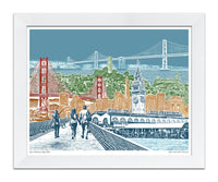 San Francisco Art Print & Canvas Wrap – View of Bay Area – Blue Skies