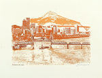 Portland Art Print -- Portland to Mt. Hood at Sunset -- 8.5x11, 11x14, and 16x20 Poster